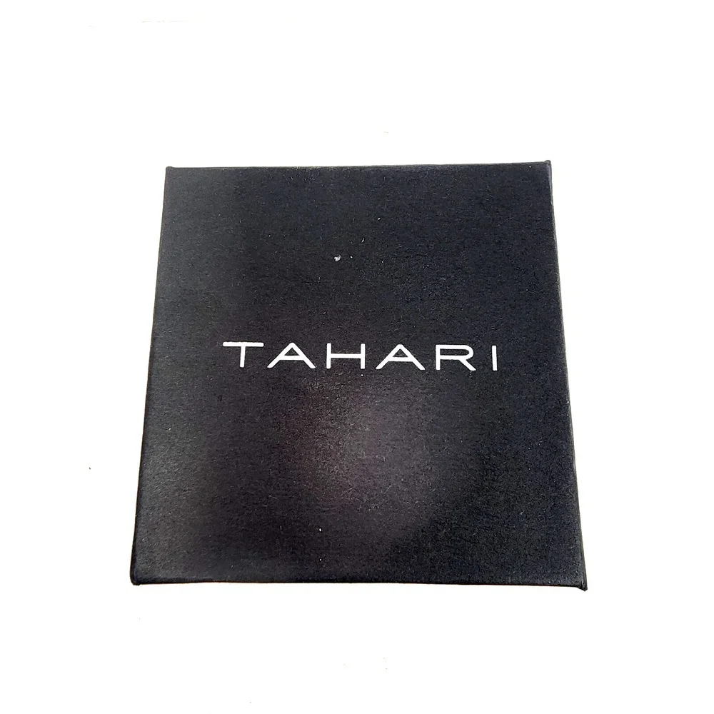 TAHARI Silver Plated Necklace W/ Round Bezel Crystal Earrings Jewelry Set NR $60